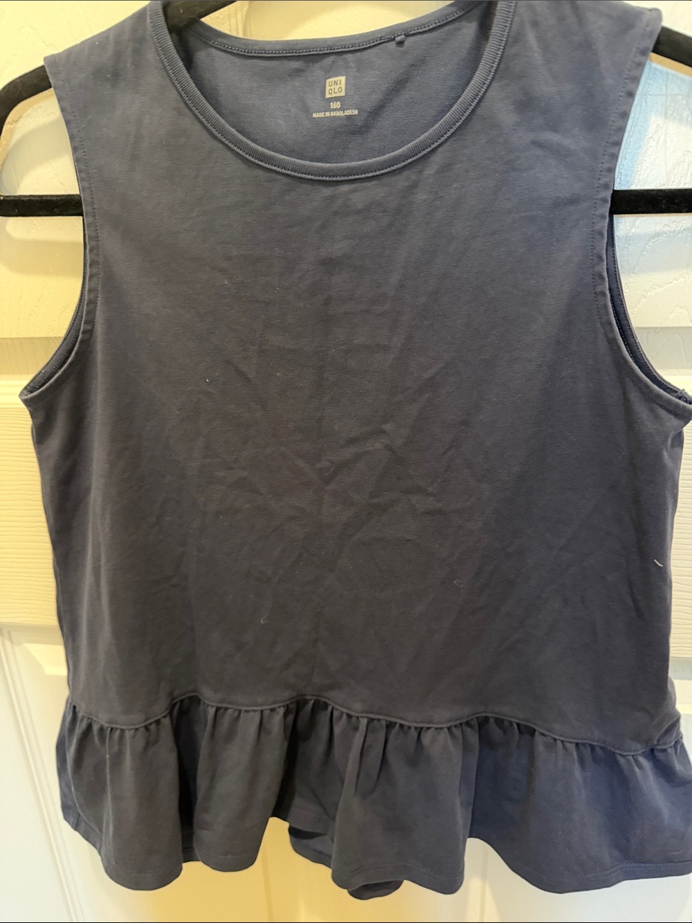 Uniqlo Women's Dark Blue Peplum Sleeveless Tank size small
